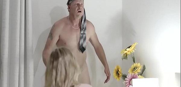  Daughter Tricks Blinfolded Dad, Who Is Horrified With What He Sees